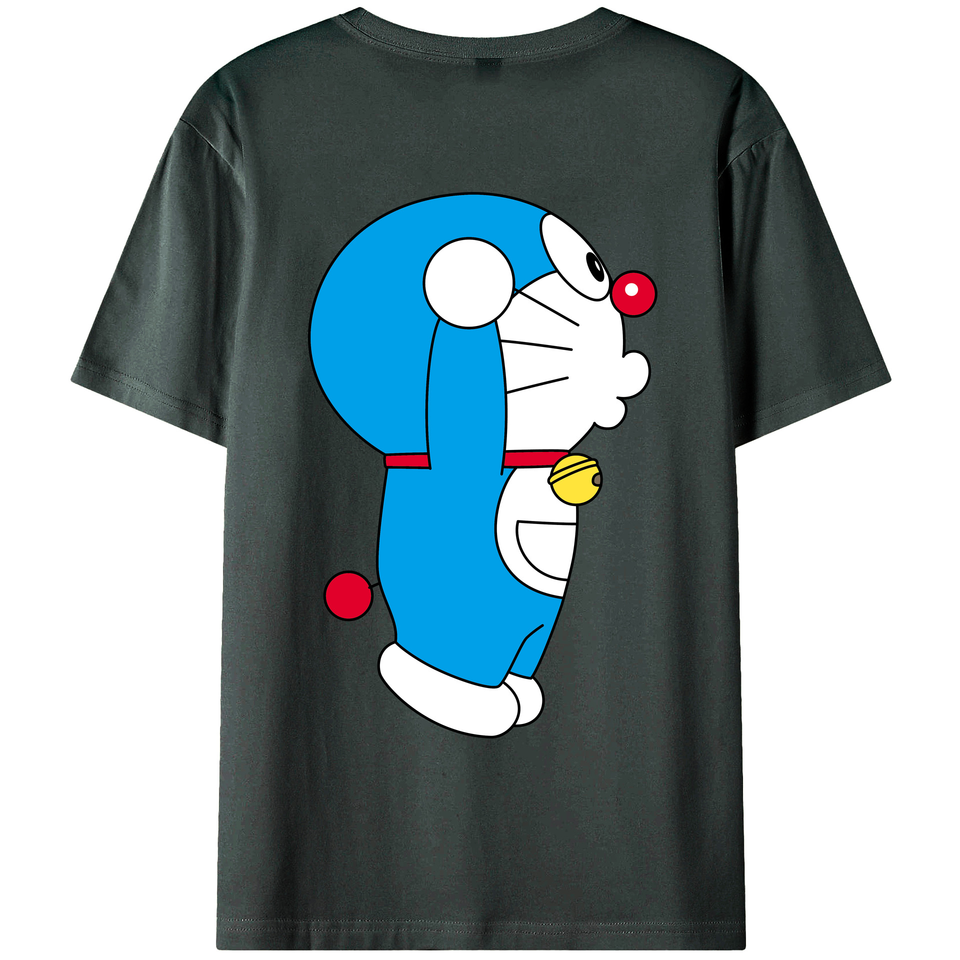 （画像用） ドラえもん Doraemon 綿100％ メンズ半袖Tシャツ（バックプリント） 通気性